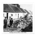 Thatch cottages, Claddagh Galway early 1900's print