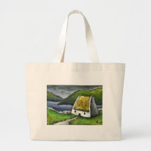 Thatched cottage tote bags