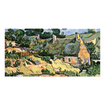 Thatched Cottages At Cordevilledeutsch: Customized Photo Card