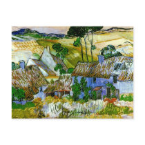 Thatched Cottages by a Hill, Vincent van Gogh Post Card