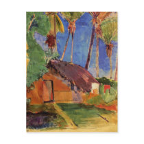 'Thatched Hut Under Palms' - Paul Gauguin Post Cards
