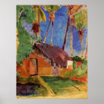 'Thatched Hut Under Palms' - Paul Gauguin Print