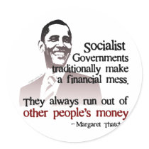 Thatcher socialist quote round stickers