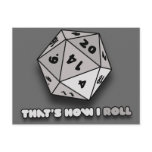 That's How I Roll d20 postcards