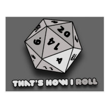 That's How I Roll d20 Postcard