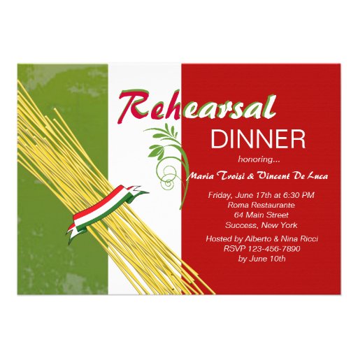 That's Italian Rehearsal Dinner Party Invitation (front side)