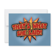 That's What She Said Bang Announcements