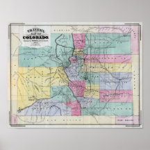 Thayer's Map of Colorado Poster