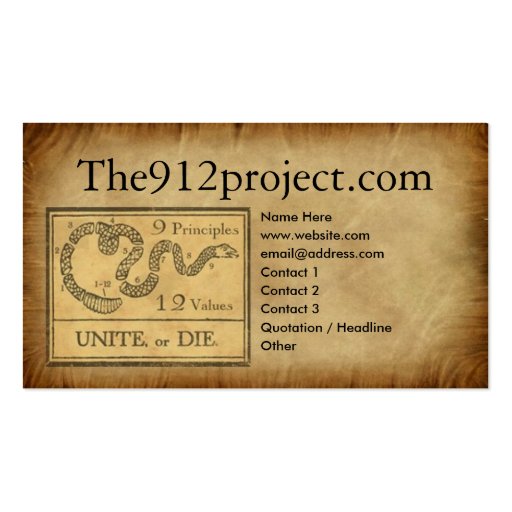 the912project.com Profile Card Business Card