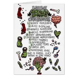 The 12 Days of Zombie Christmas Card
