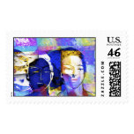 the 2 sides of the moon ..day postage stamps