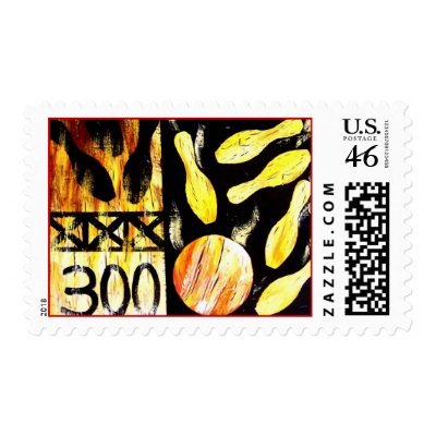 THE 300 CLUB BOWLING STAMP by Teo Alfonso