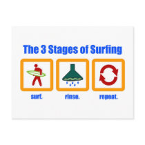 The 3 Stages of Surfing Postcard