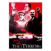 The 3 Terrors - Stalin, Mao and Lenin Greeting Cards