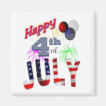 The 4th of July, Day of Independence Fridge Magnets