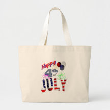 The 4th of July, Day of Independence Tote Bags