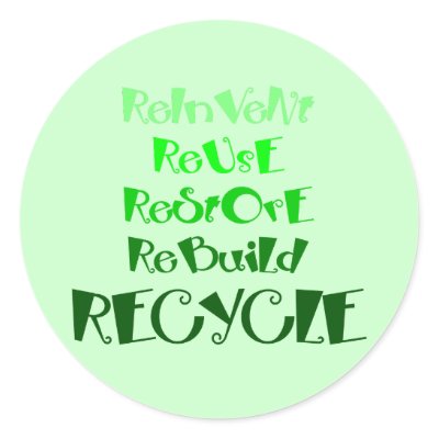 The 5 R's of Recycling Round Sticker by whupsadaisy