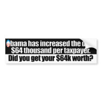 The $64k Question- Anti Obama Debt Bumper Sticker
