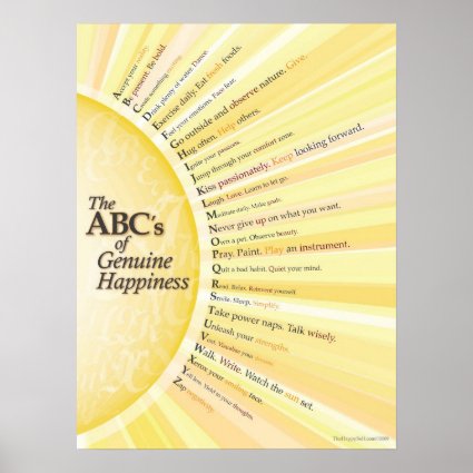 The ABC's of Genuine Happiness Posters