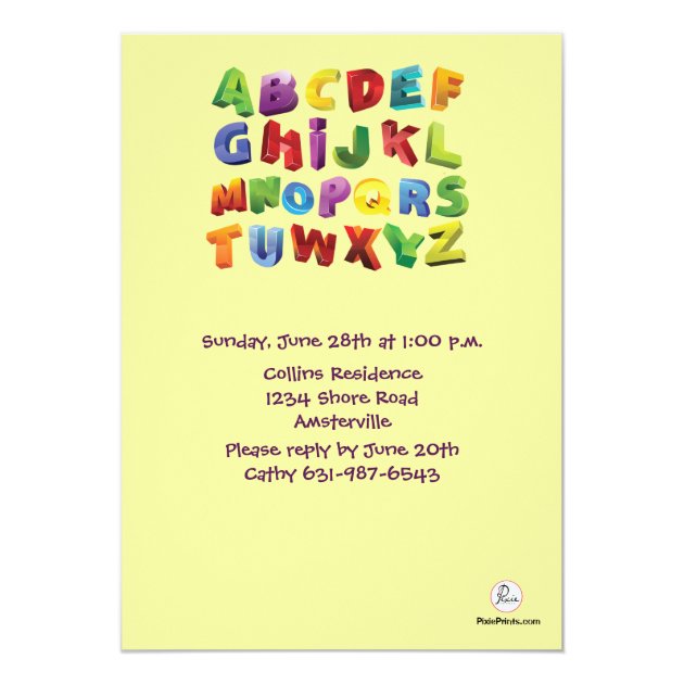 The ABC's Photo Invitation