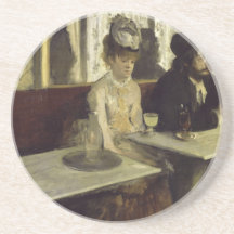 The Absinthe Drinker or L’Absinthe by Edgar Degas Coaster