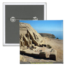 The Abu Simbel Temples, Egypt Desert Button