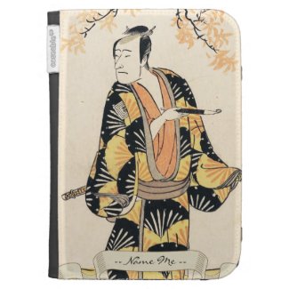 The Actor Ichikawa Komazo Holding a Smoking Pipe Kindle Keyboard Cases