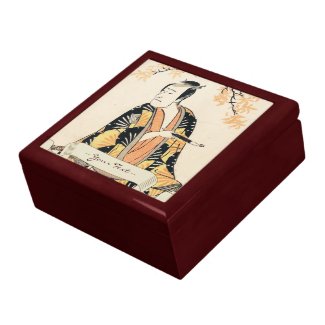 The Actor Ichikawa Komazo Holding a Smoking Pipe Jewelry Box