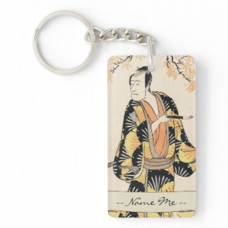 The Actor Ichikawa Komazo Holding a Smoking Pipe Rectangle Acrylic Keychain