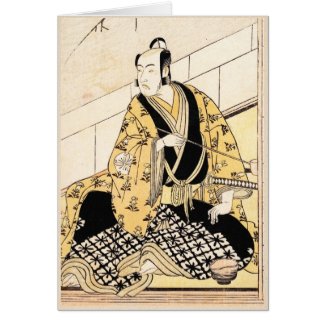 The Actor Matsumoto Koshiro IV Seated Outer Room Greeting Card