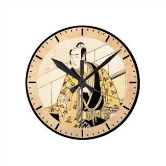 The Actor Matsumoto Koshiro IV Seated Outer Room Round Wallclocks