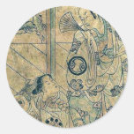 The actors by Torii,Kiyonobu II Round Stickers