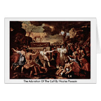 The Adoration Of The Calf By Nicolas Poussin Card