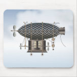 The Airship Petite Noir Steampunk Flying Machine Mousepads