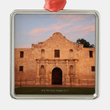 The Alamo Mission in modern day San Antonio, 2 Christmas Tree Ornaments