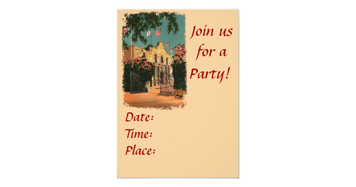 The Alamo Vintage Texas Invitation Zazzle