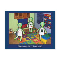 The aLiEns Go To Preschool! postcards