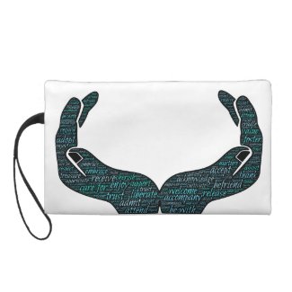 The all embracing hands of unconditional love wristlet purse