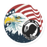 The American Eagle POW-MIA Round Stickers