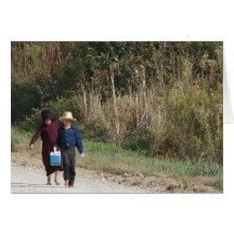 The Amish Children Greeting Cards