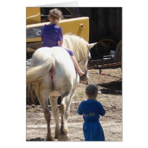 The Amish Girls and Their Horse Card