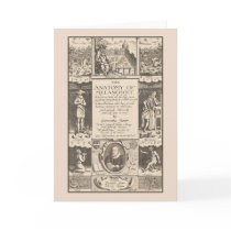The Anatomy of Melancholy Antique Engraving Greeting Cards