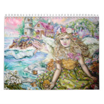 The angel of the rose quartz clock. calendars