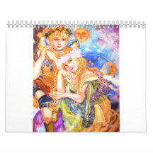 The angel of the rose quartz clock. calendar