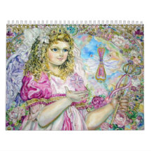 The angel of the rose quartz clock. calendar