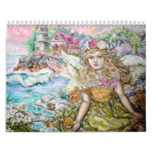 The angel of the rose quartz clock. wall calendars