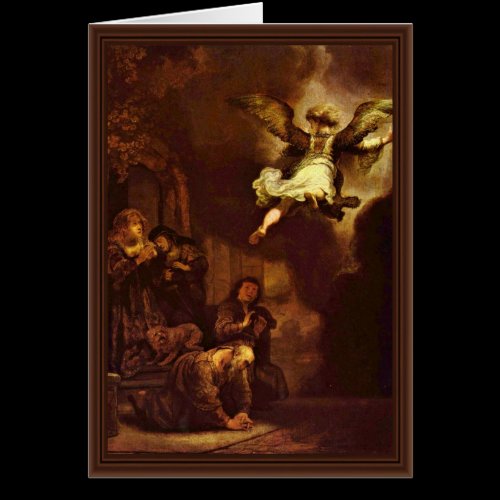 The Angel Raphael Leaving The Family Of Tobit. Greeting Cards