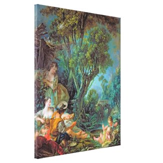 The Angler Boucher Francois rococo scene painting Canvas Print