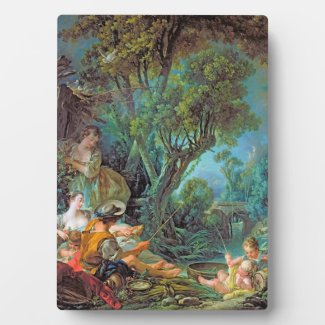 The Angler Boucher Francois rococo scene painting Display Plaques