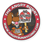 The Angry Bunny Round Sticker